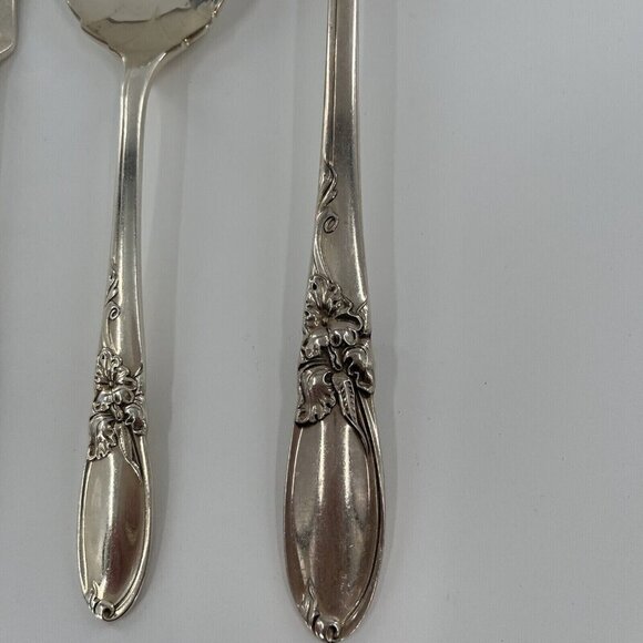 Oneida Community White Orchid Vintage Silverplate Hostess Set 5 - Picture 4 of 6